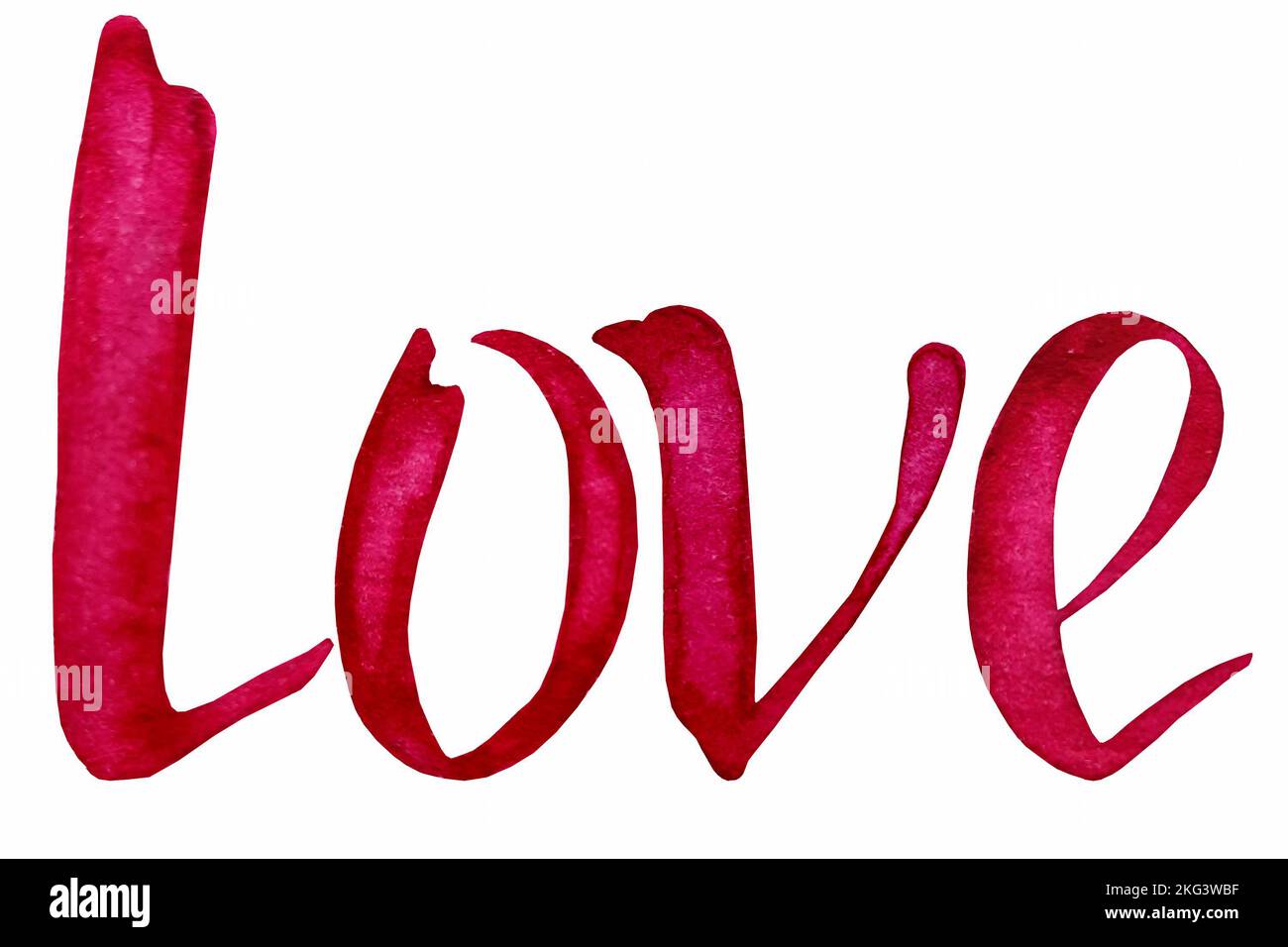 Lettering love. Watercolor letters. The concept of Valentine's Day ...