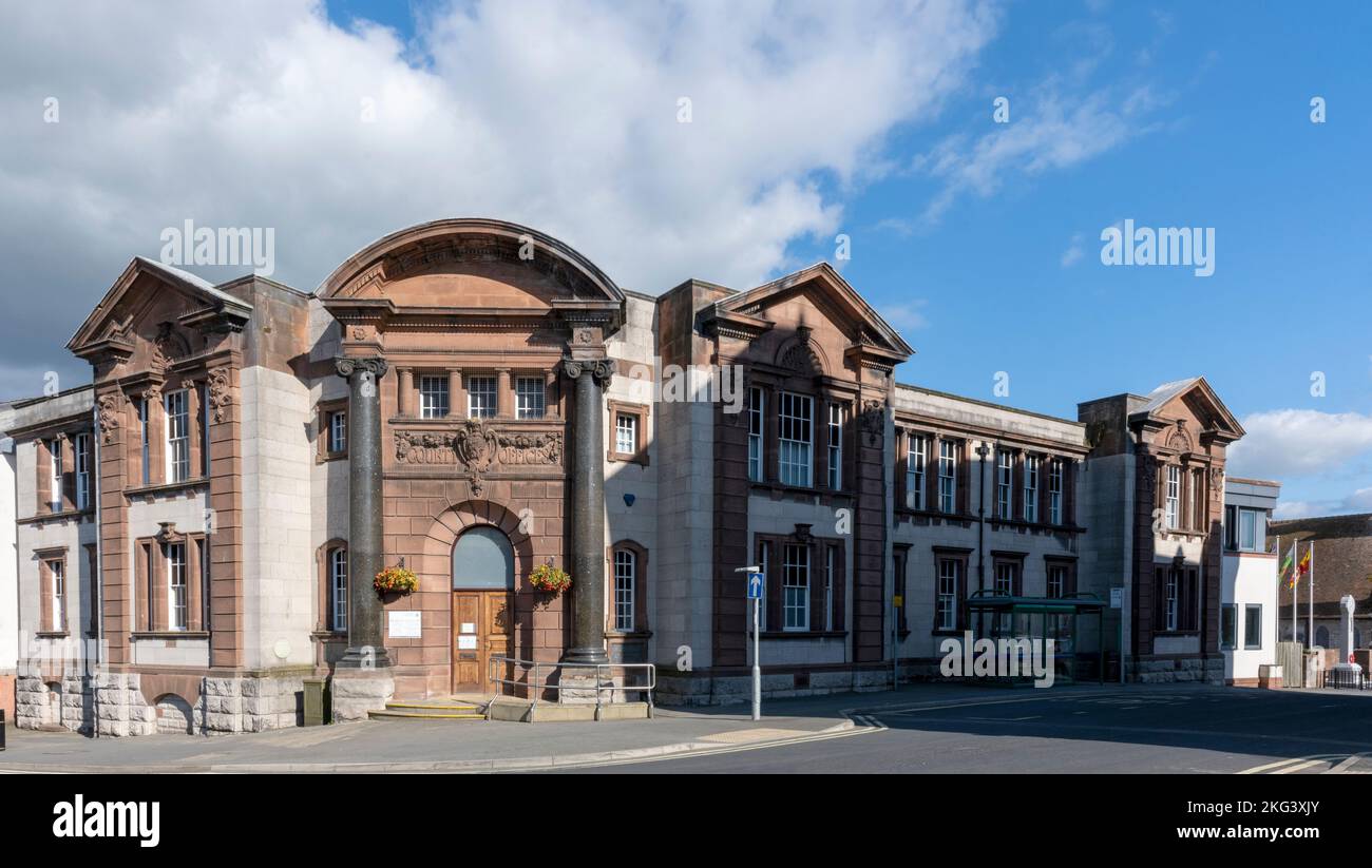 Denbighshire County Council Offices - County Hall - Station Road, Ruthin, Denbighshire, Wales, UK Stock Photo
