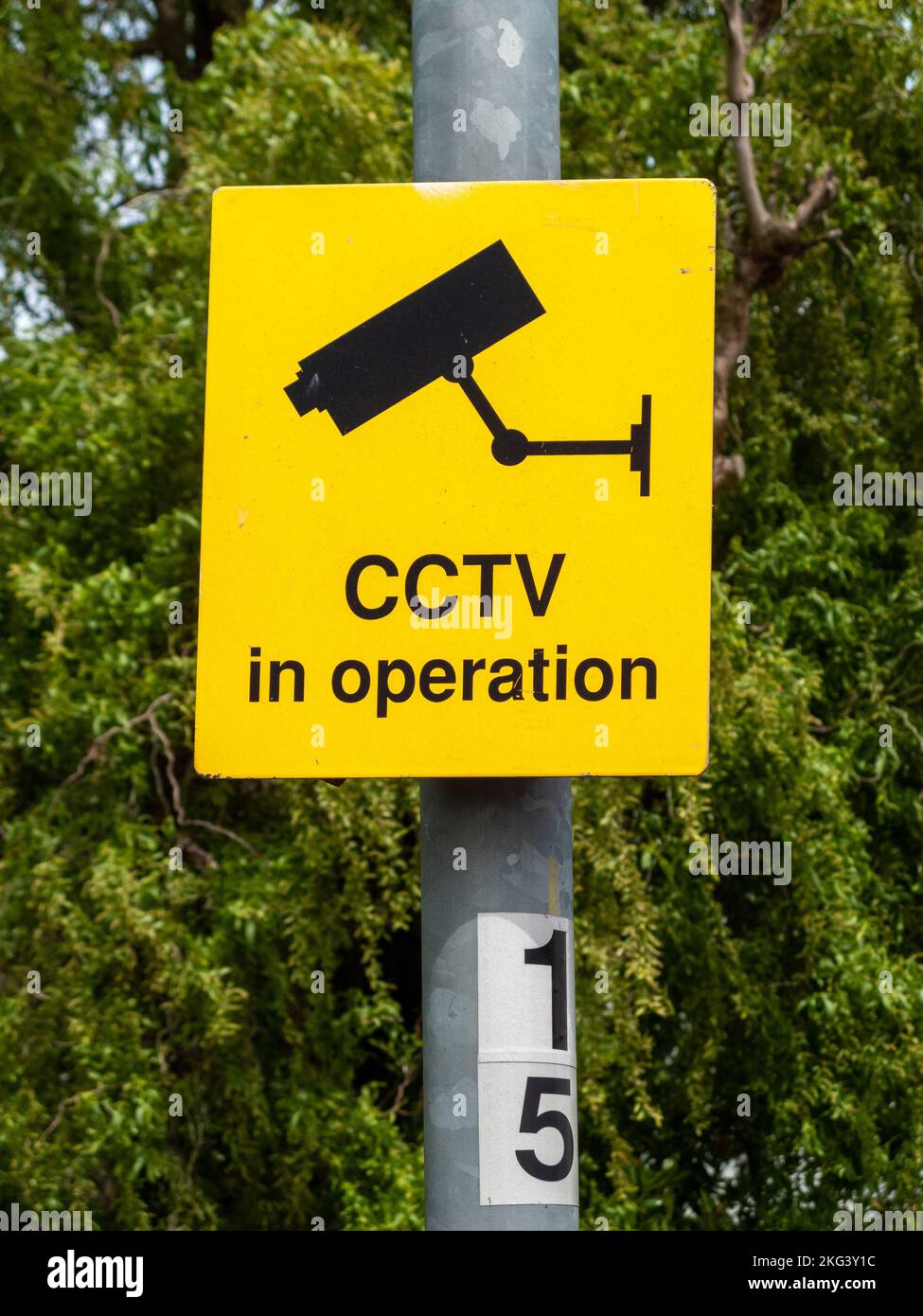 Cctv warning sign stock photo alamy