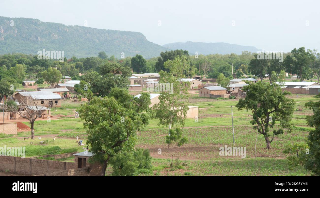 Houses on the outskirts of Tangueta, Atacora, Benin Stock Photo