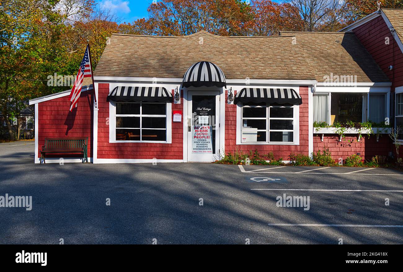 The Red Cottage restaurant/diner in Dennis, Massachusetts on Cape Cod, USA Stock Photo