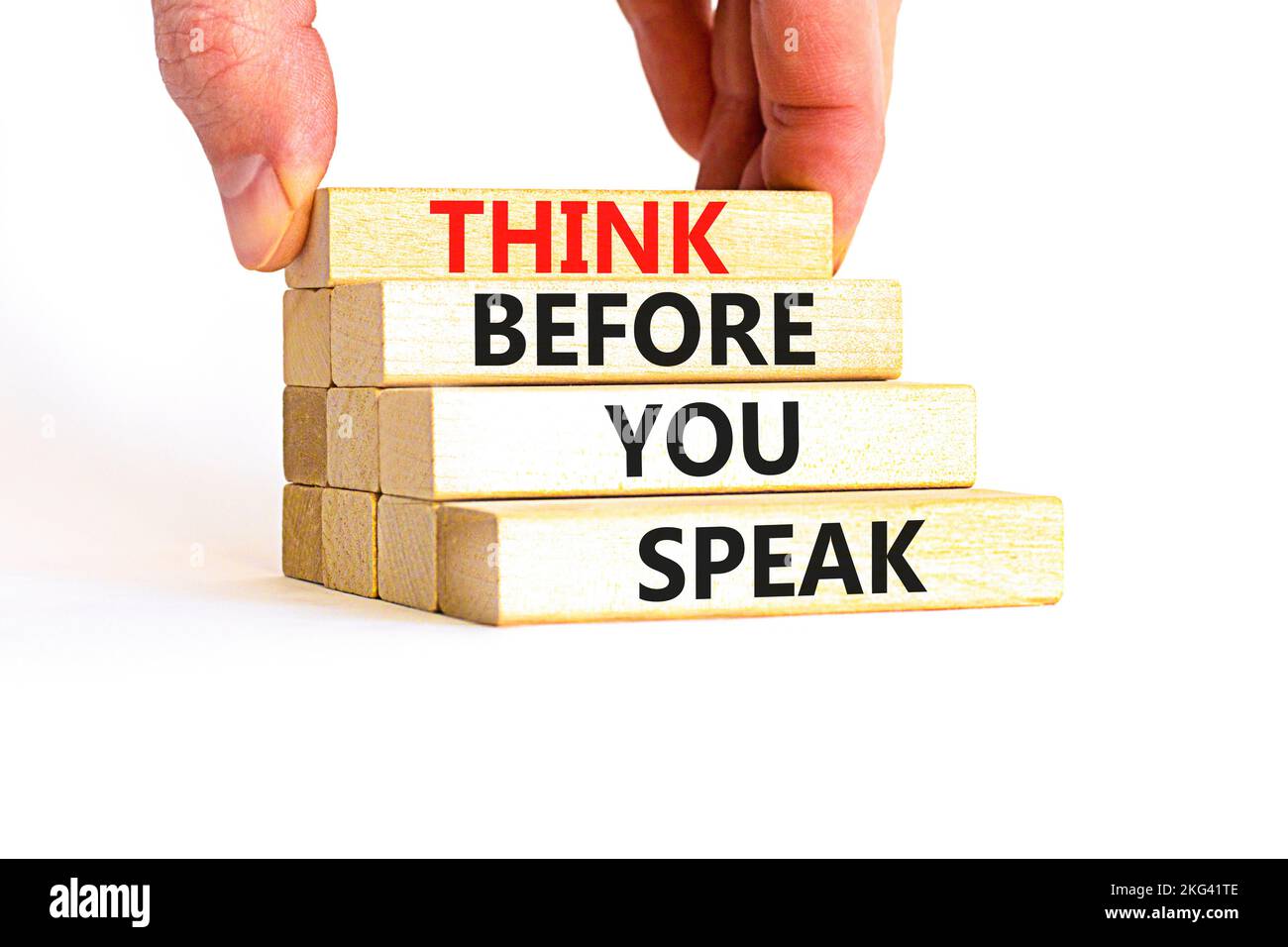 Think before you speak symbol. Concept words Think before you speak on ...