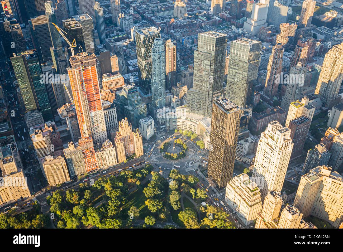 Columbus Circle New York City Manhattan Aerial Stock Photo Alamy