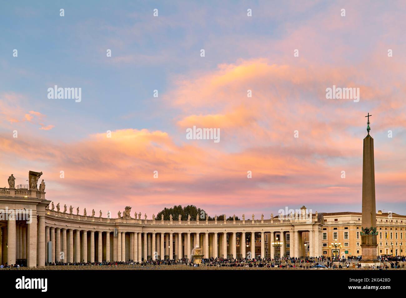 Rome Lazio Italy. Saint Peter's Square at dusk Stock Photo