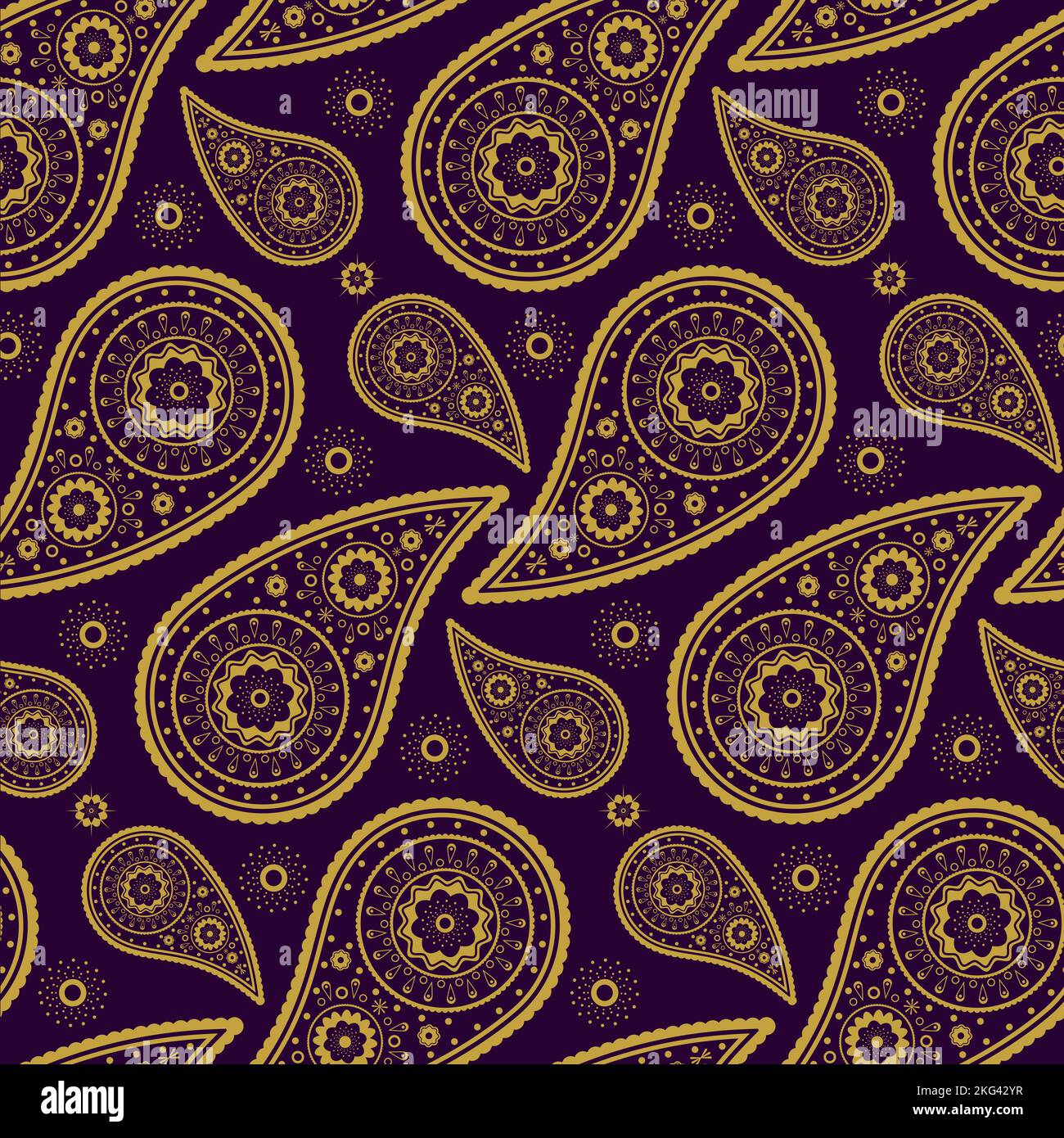 Paisley seamless pattern. For print on fabric or paper. Vector