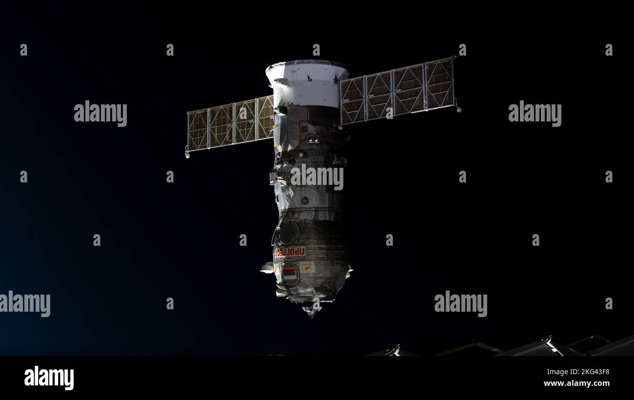 The uncrewed ISS Progress 80 cargo craft is shown shortly after ...