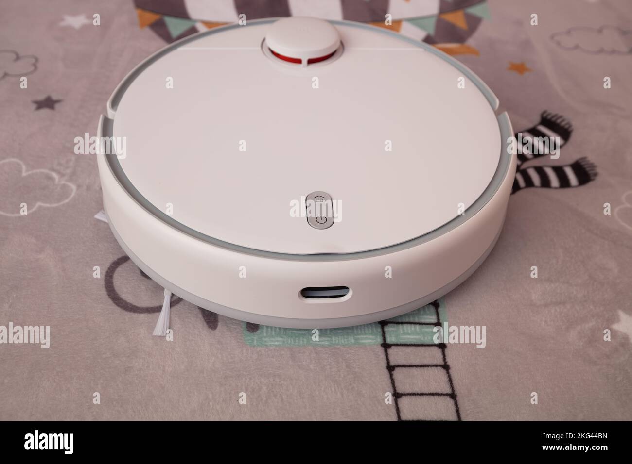 Lviv, Ukraine - November 21, 2022: Xiaomi Mi Robot Vacuum-Mop 2 Pro White Stock Photo