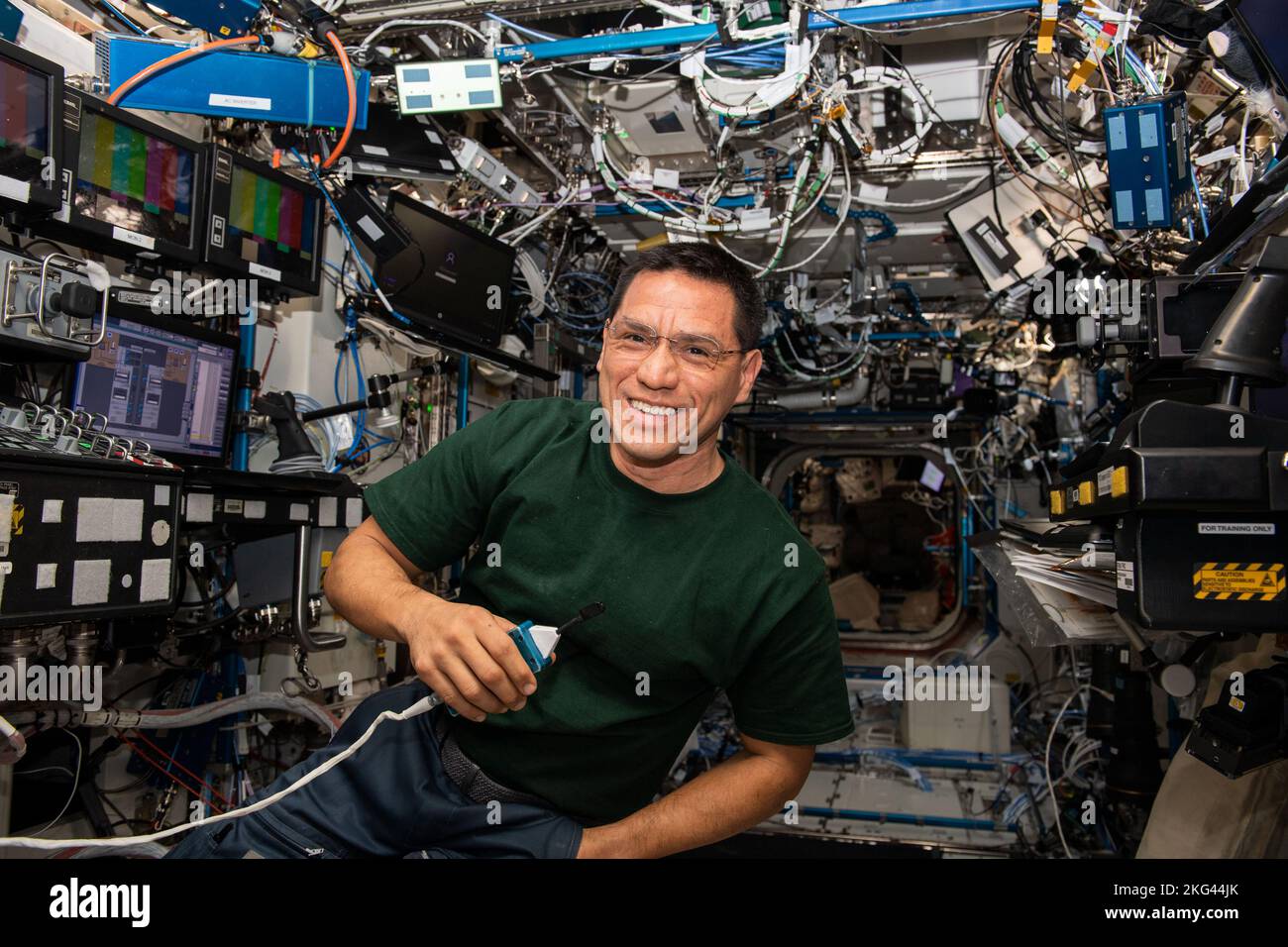 NASA astronaut Frank Rubio is pictured inside the Destiny laboratory ...