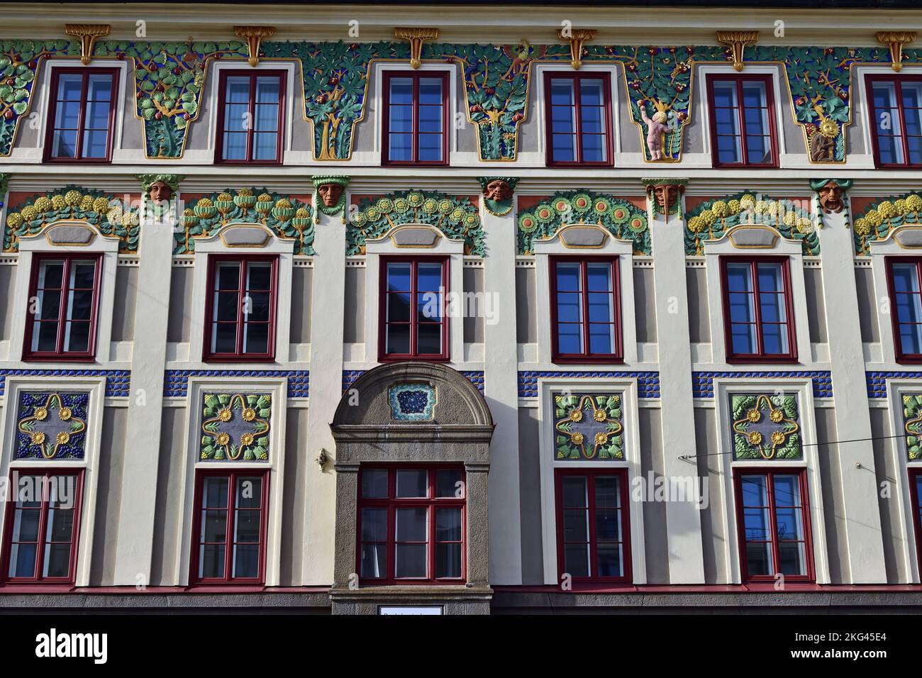 Winklerhouse, art nouveau architecture in Innsbruck, Austria Stock Photo