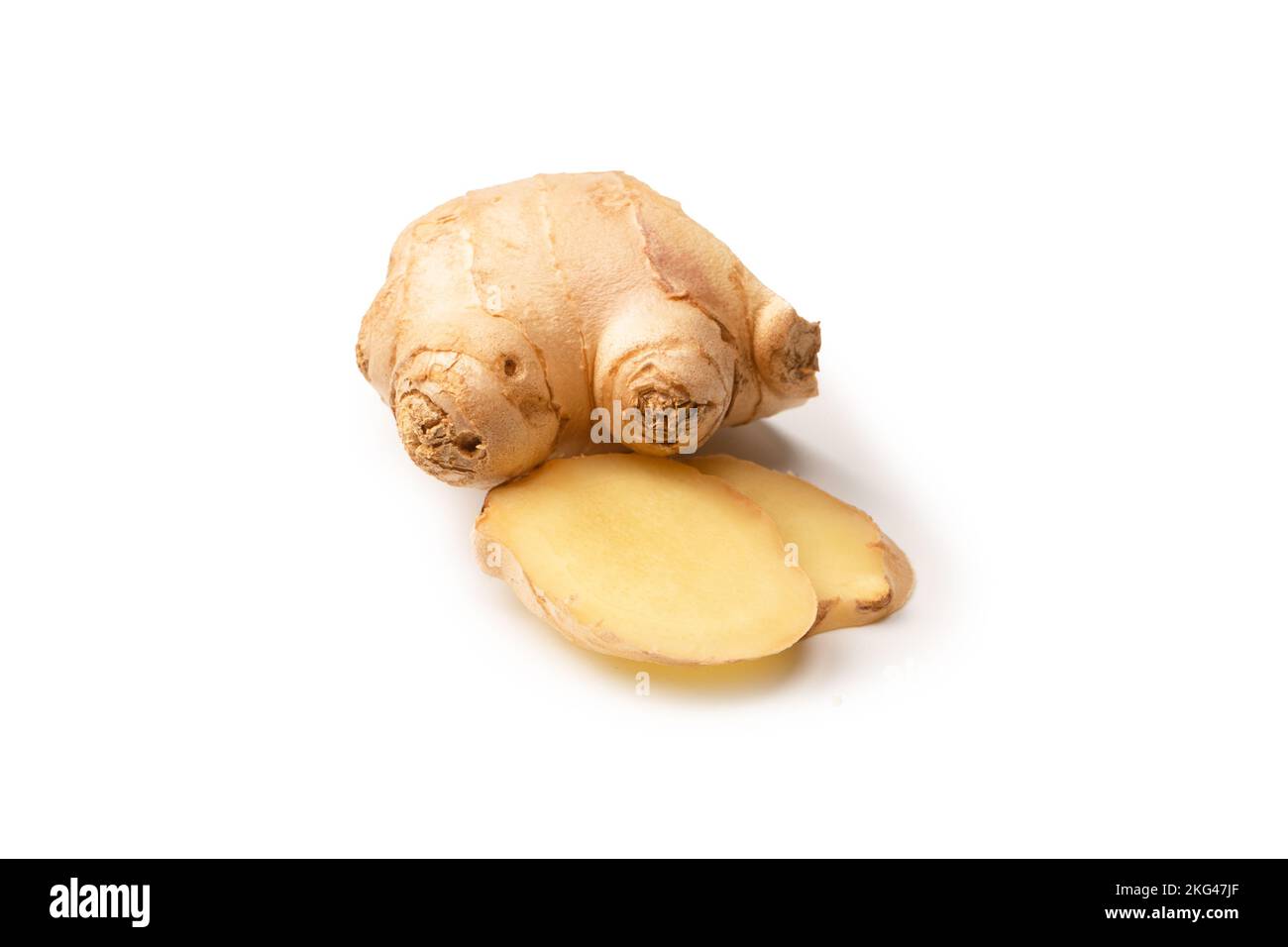 Ginger root isolated on a white background. Stock Photo