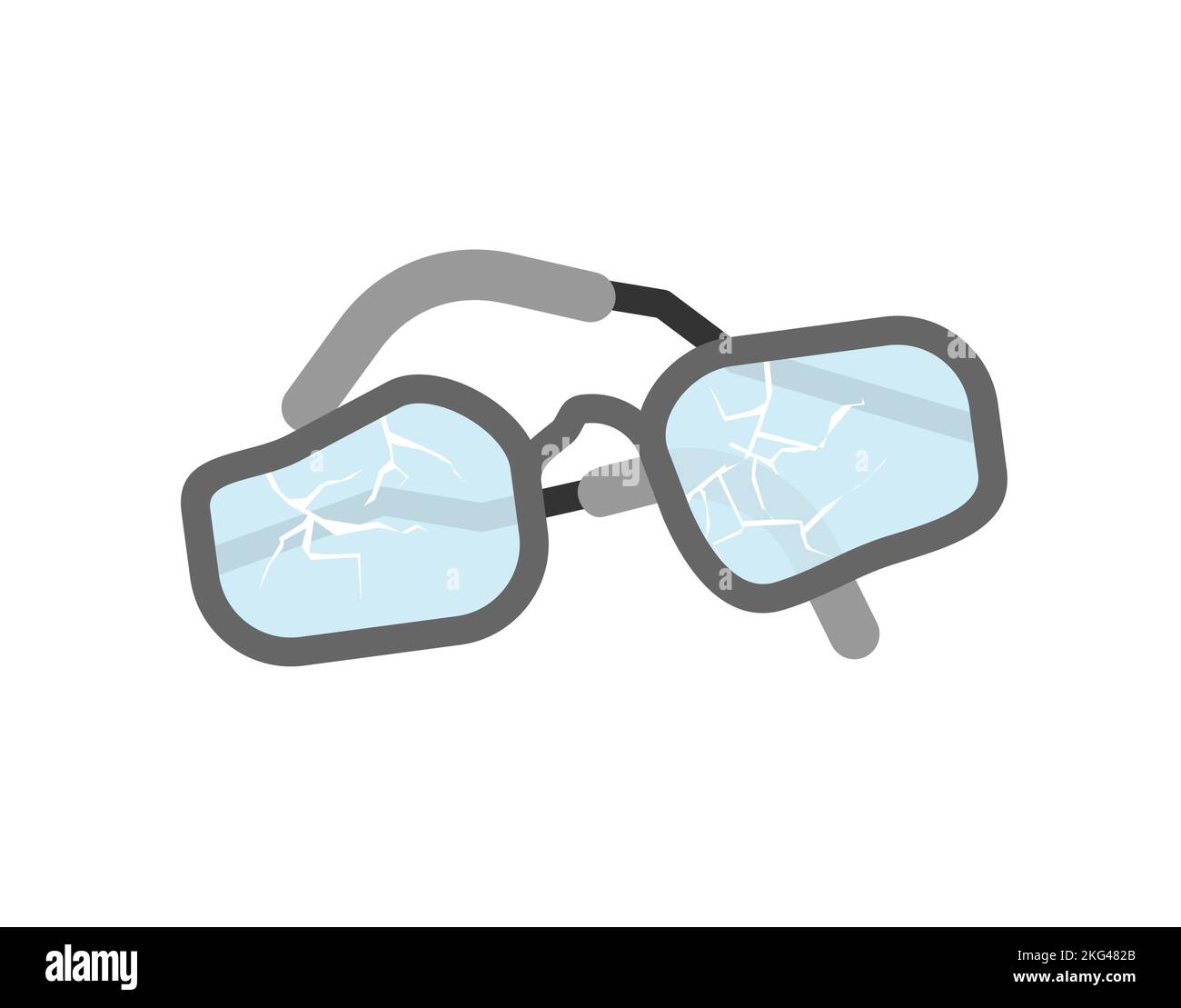 Broken glasses isolated. cracked spectacles. Vector illustration Stock Vector