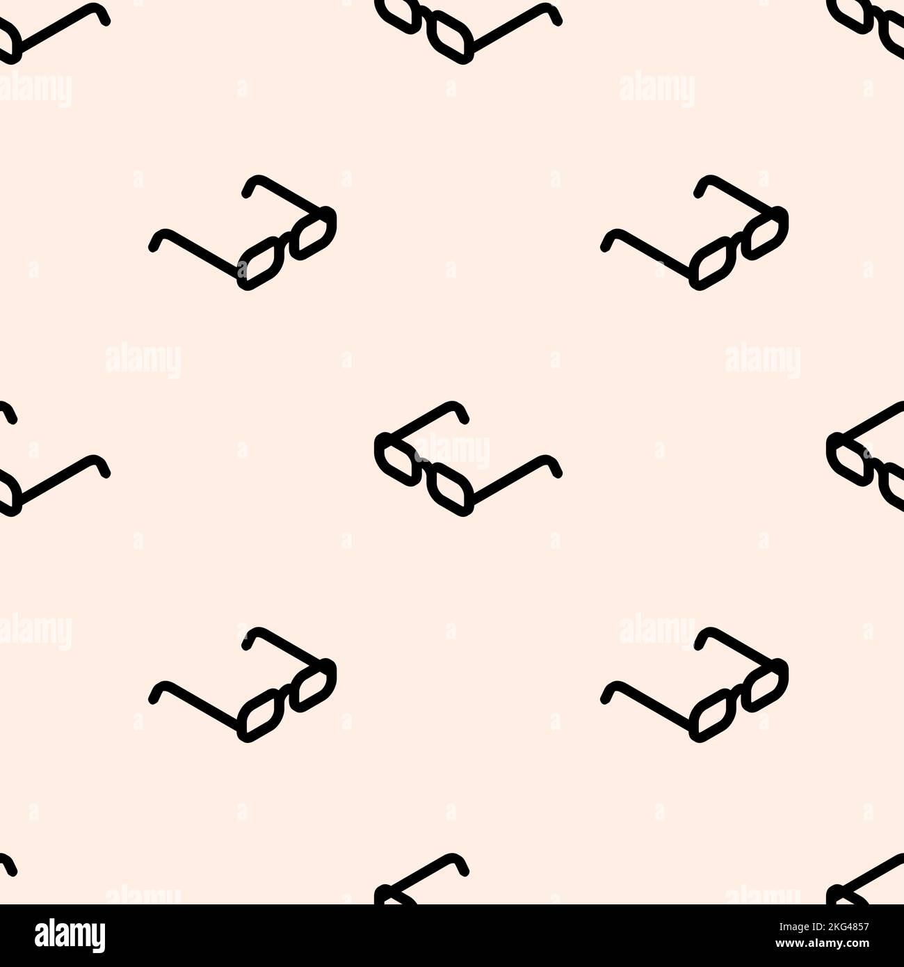 Glasses pattern seamless. spectacles background. Baby fabric texture Stock Vector