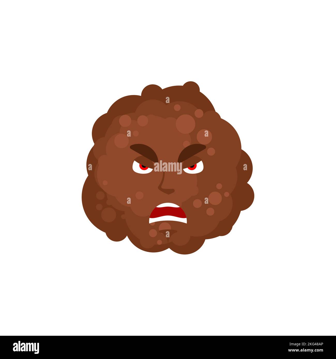 Meatball angry Emoji. ball of meat evil emotion isolated Stock Vector