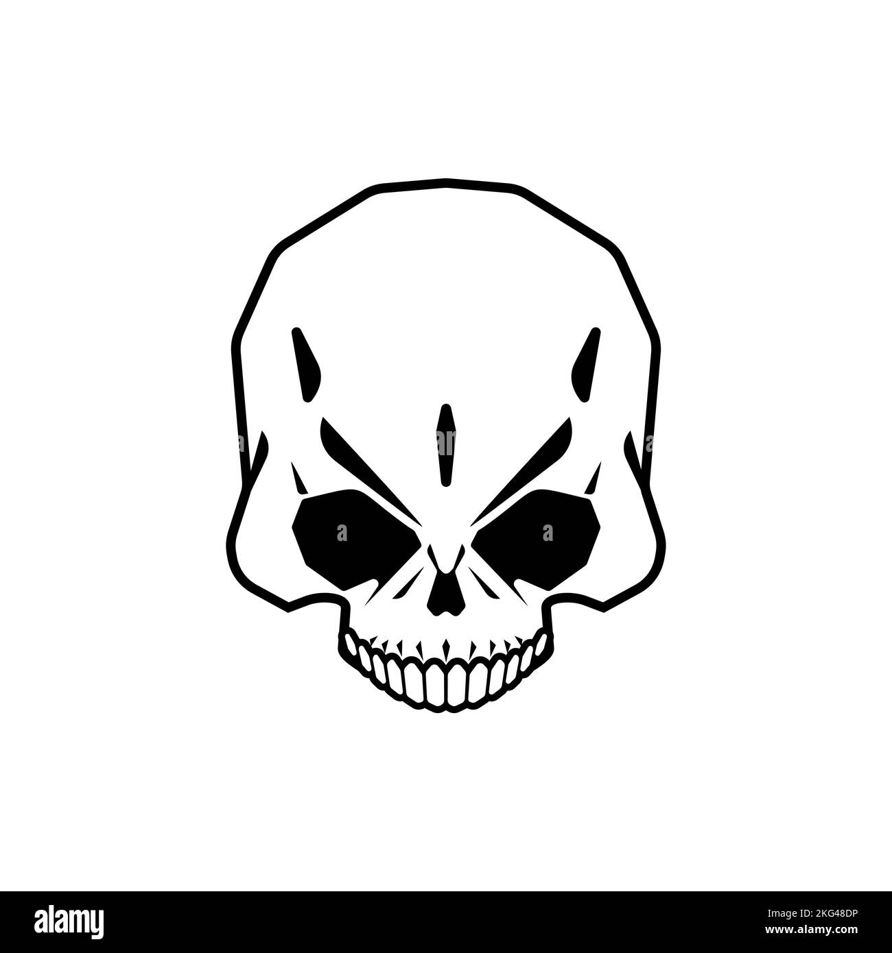 Skull scary isolated. Head skeleton Vector illustration Stock Vector ...