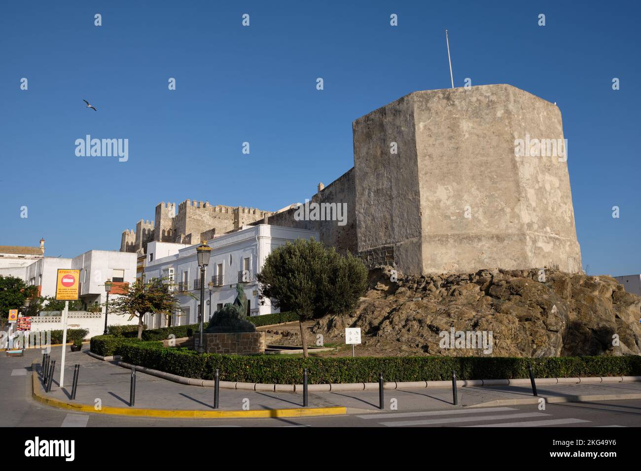 Castle of Guzman El Bueno in Tarifa, Cádiz, Spain. Stock Photo