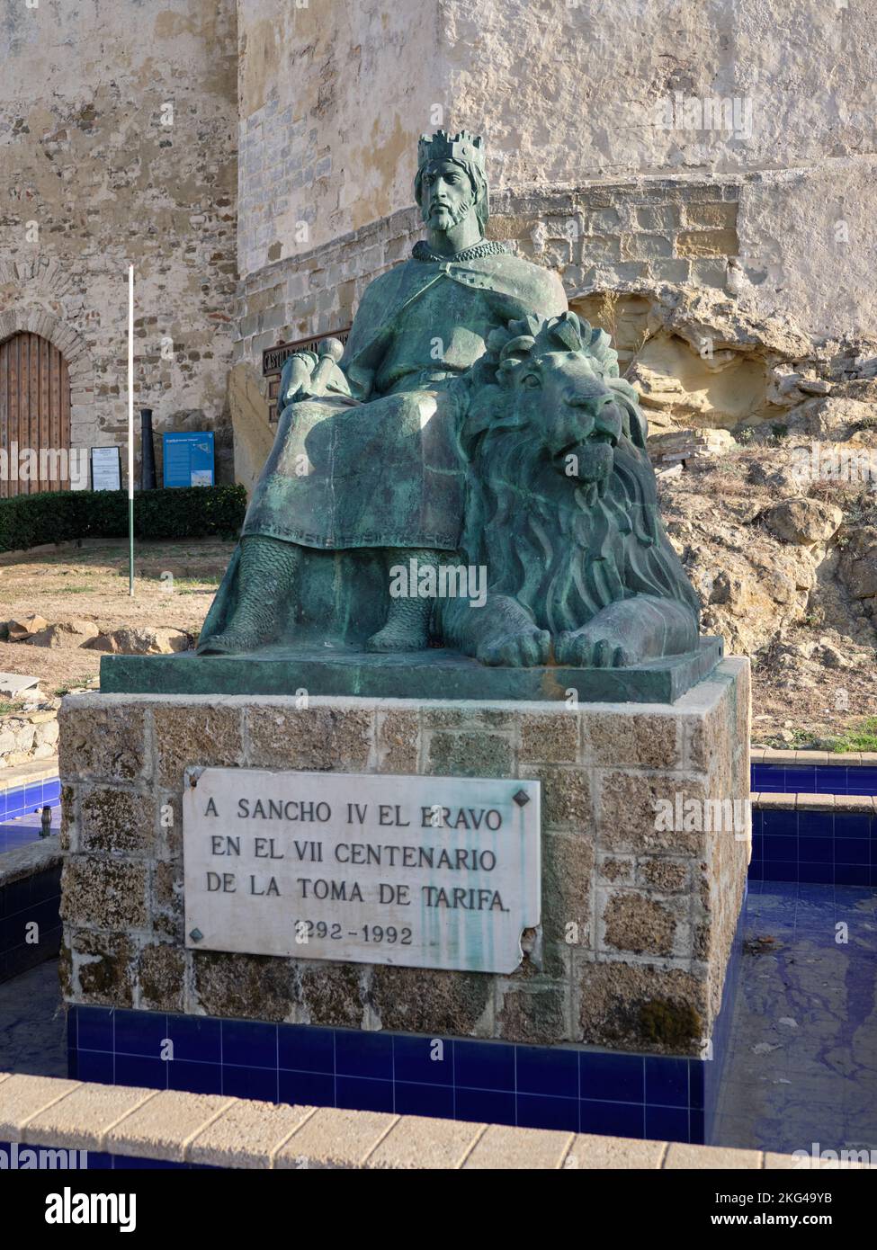 Monument of Sancho IV El Bravo in Tarifa, Cádiz, Spain. Stock Photo