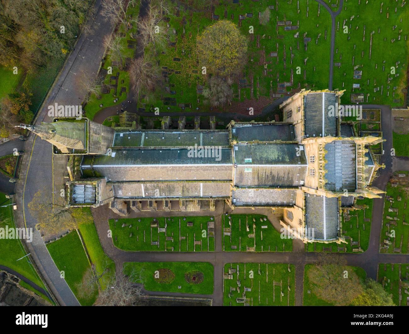 Aerial view of dunfermline abbey hires stock photography and images
