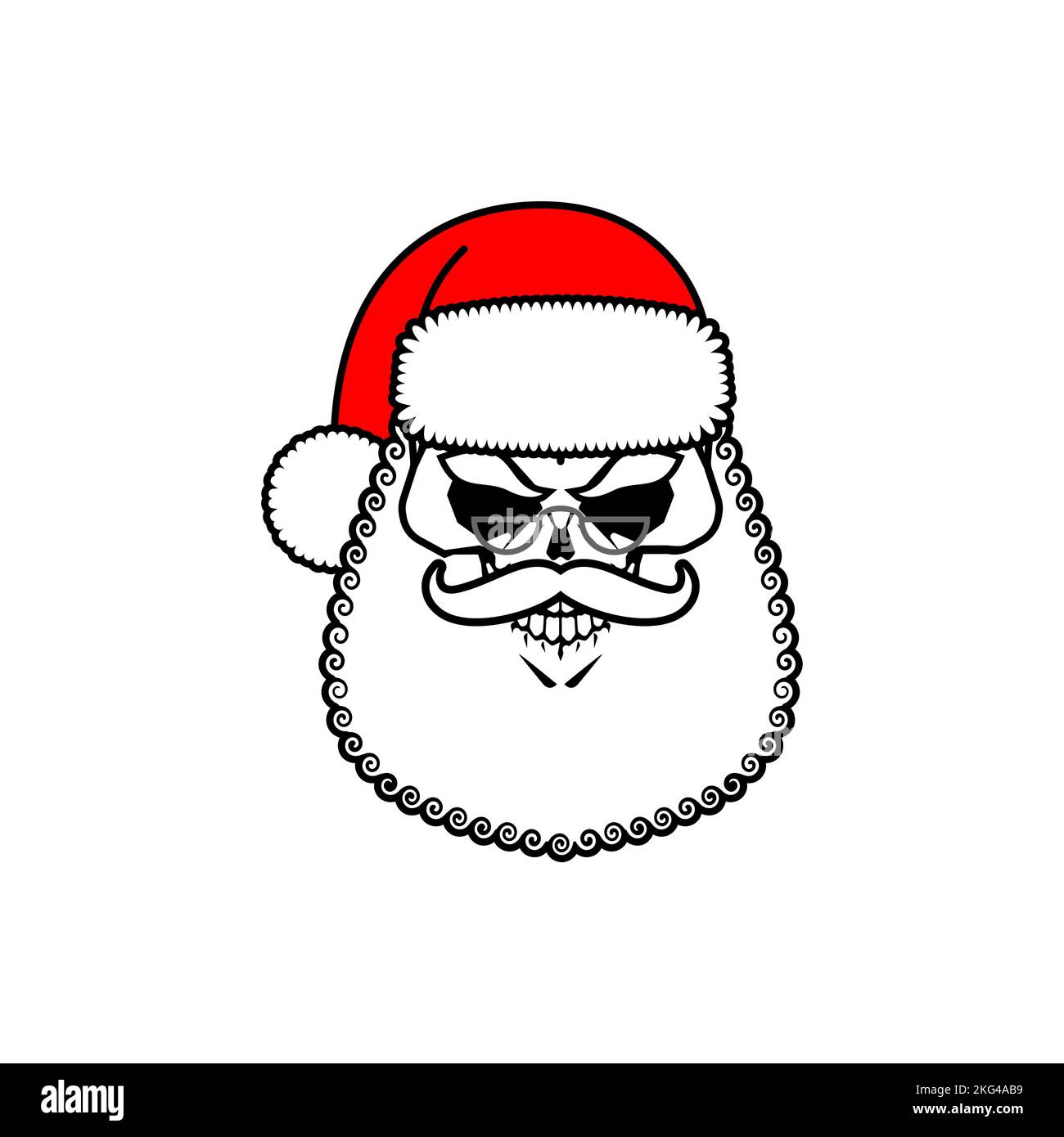 Skull Of Santa Christmas And New Year Scary Illustration Stock Vector christmas-new-year-2024-images-anthe-bridget