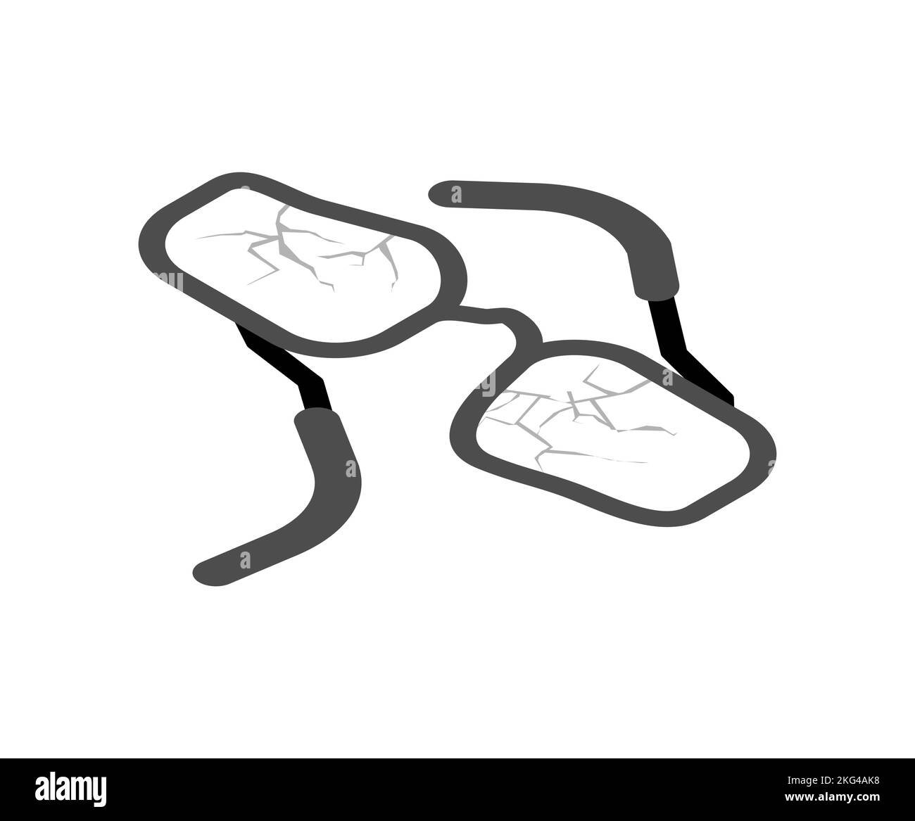Broken glasses isolated. cracked spectacles. Vector illustration Stock Vector