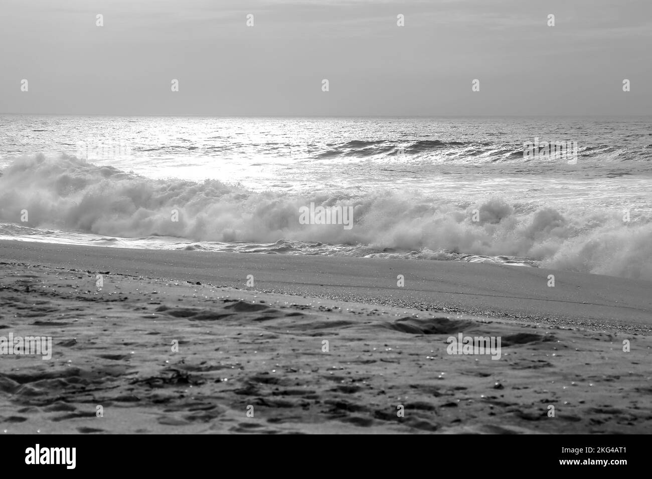 Beautiful brave sea of Santo Andre beach of Alentejo Coast in Portugal in Autumn Stock Photo