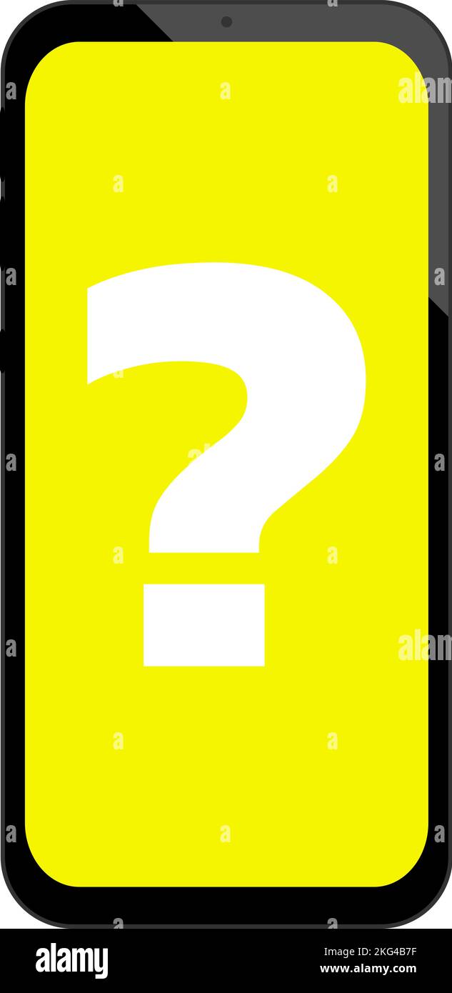 Smartphone with question mark on screen, smartphone with question sign Stock Vector