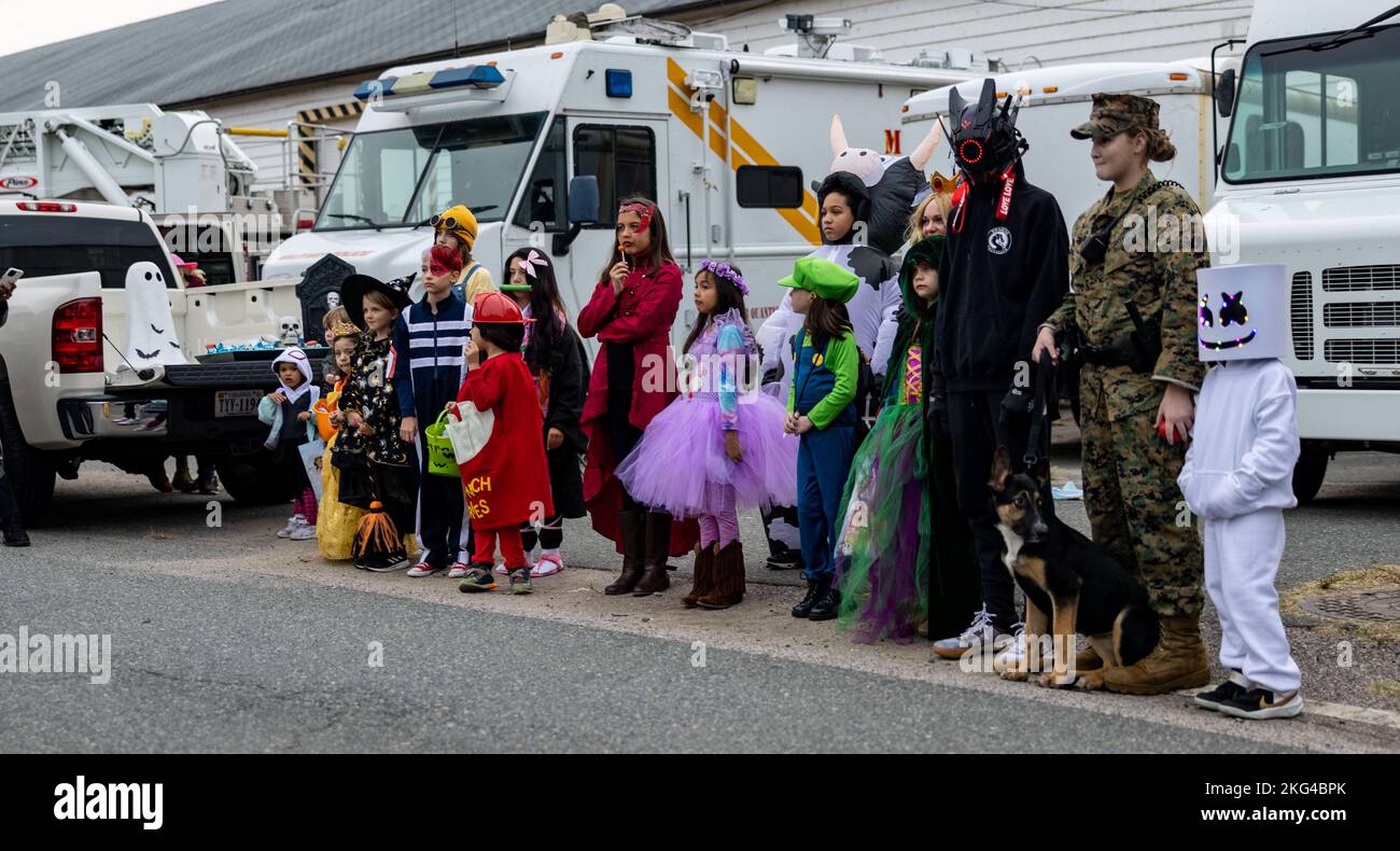 U.S. Marines and their families attend Haunted Headquarters hosted by