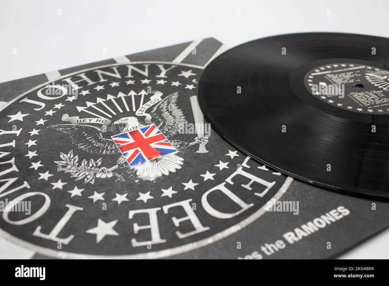 Punk Rock band, The Ramones music album on vinyl record LP disc. Titled:  Morrissey Curates The Ramones Stock Photo