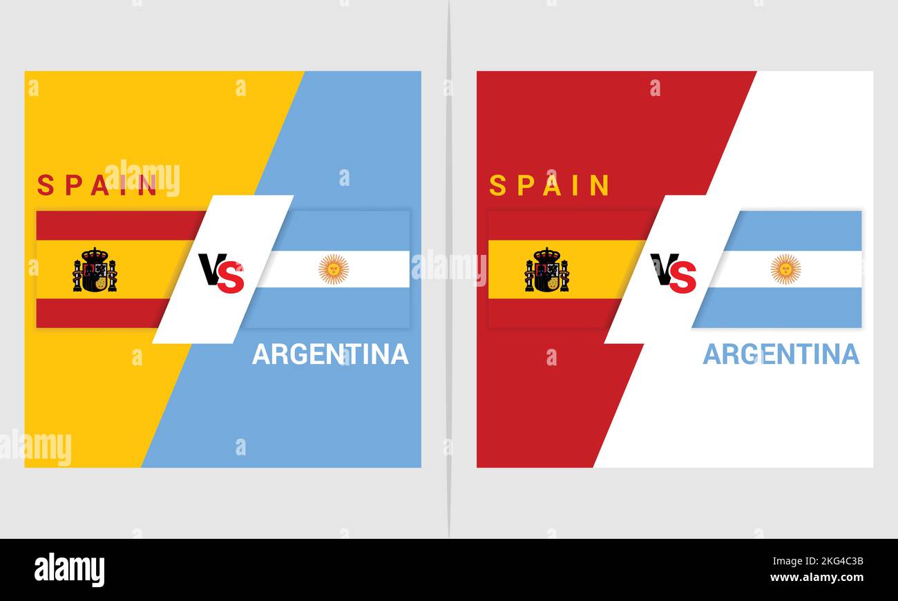 Football World Cup 2022 Spain Vs Argentina Flag Social Media Poster