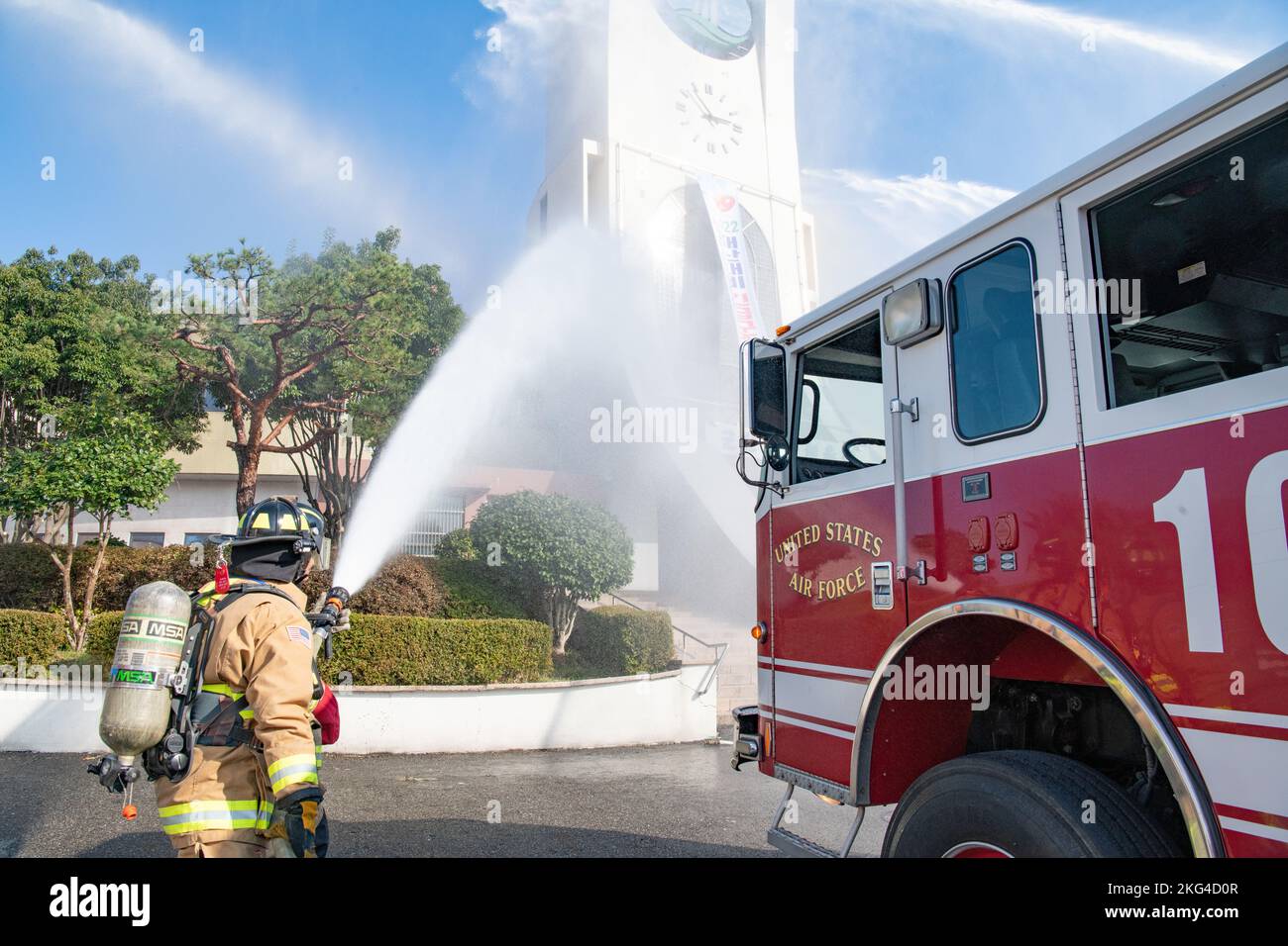 Airman Jacob McLaughlin, 8th Civil Engineer Squadron firefighter