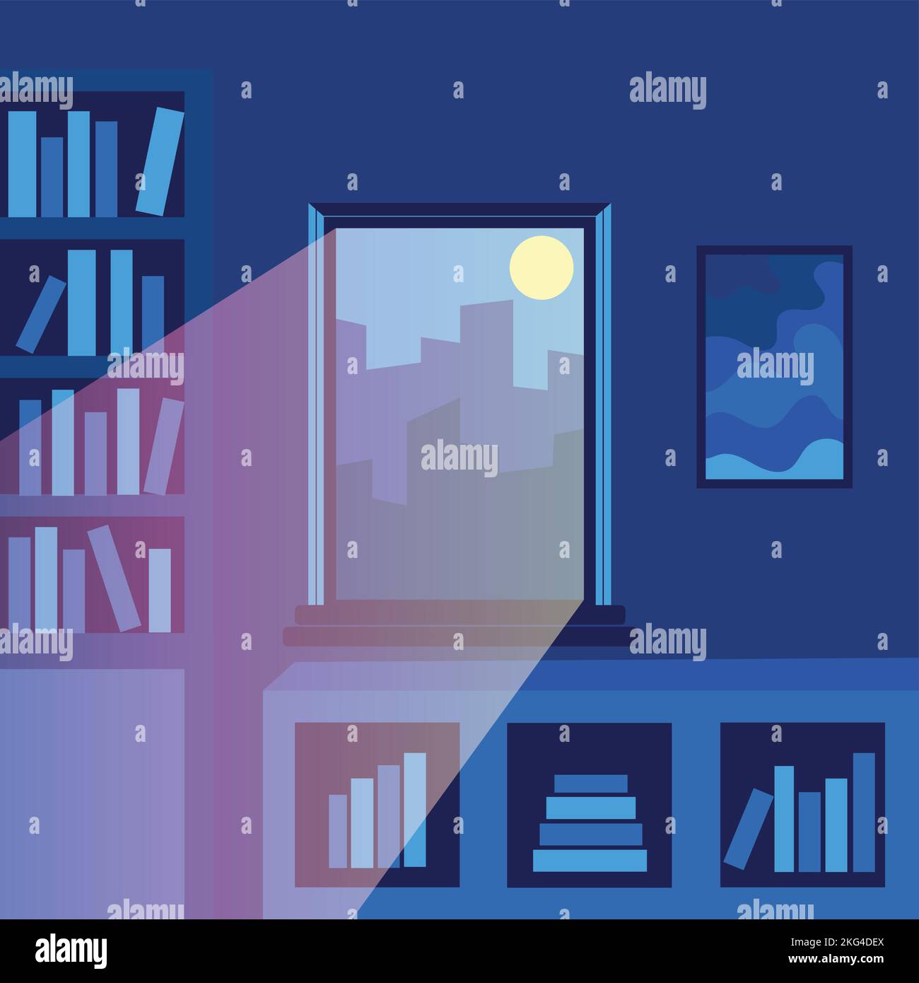Books through window Stock Vector Images - Alamy