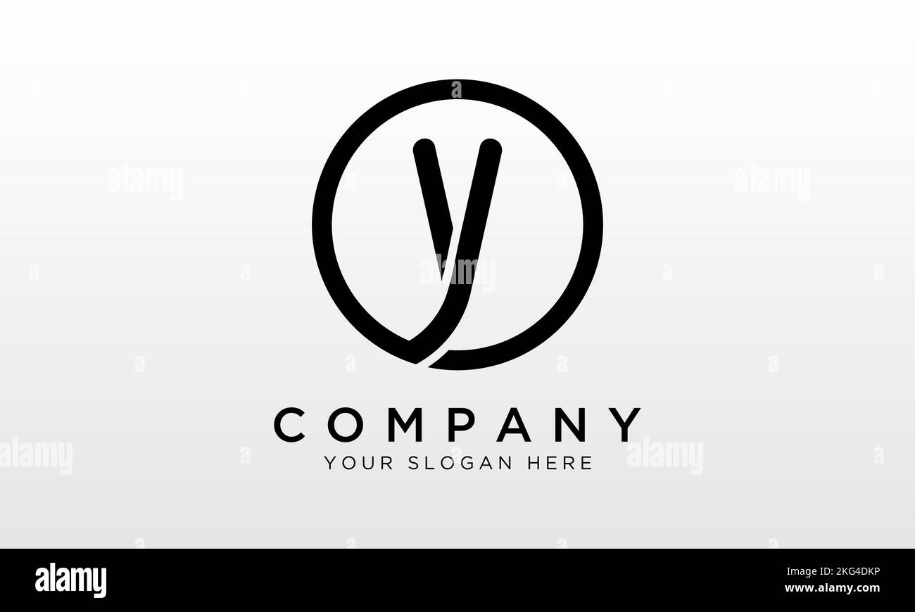Initial Letter Y Logo With Circle Shape. Modern Unique Creative Y Logo Design Vector Template. Stock Vector