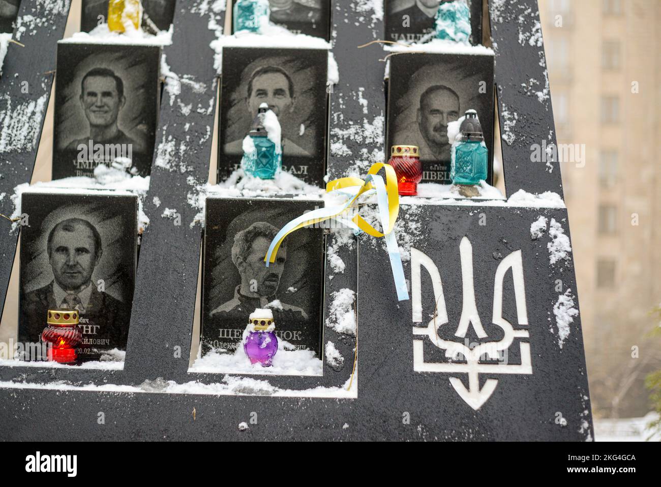 KYIV, UKRAINE NOVEMBER 21, 2022 Vigil lanterns are pictured at the