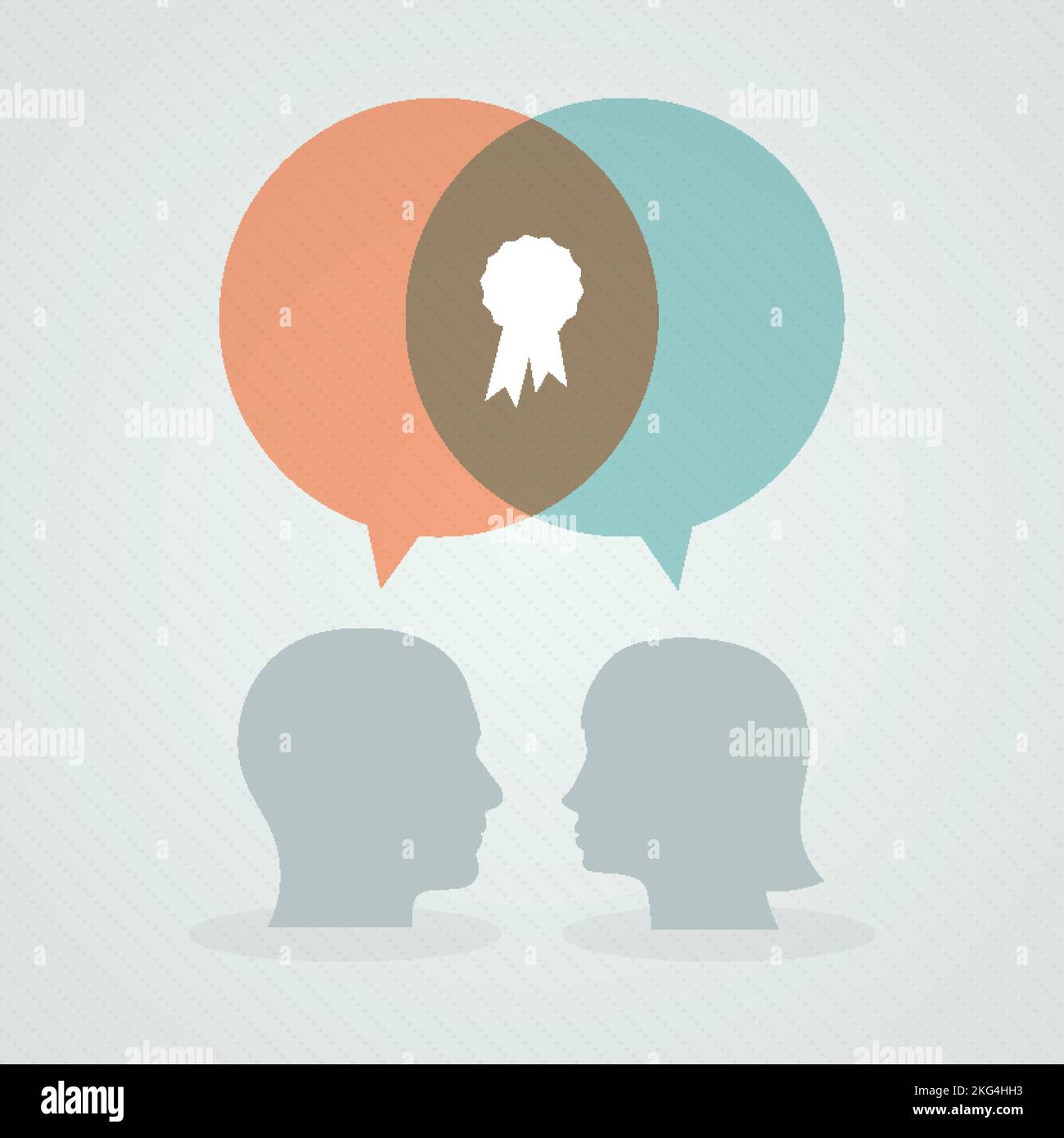 Dialog about success. Speech bubbles, woman and man head. Vector ...