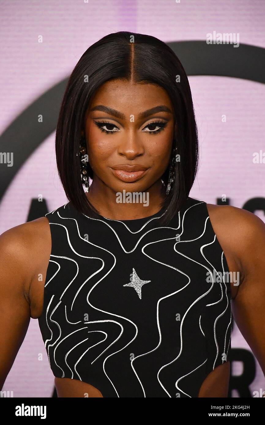 Coco Jones attends the 2022 American Music Awards at Microsoft Theater