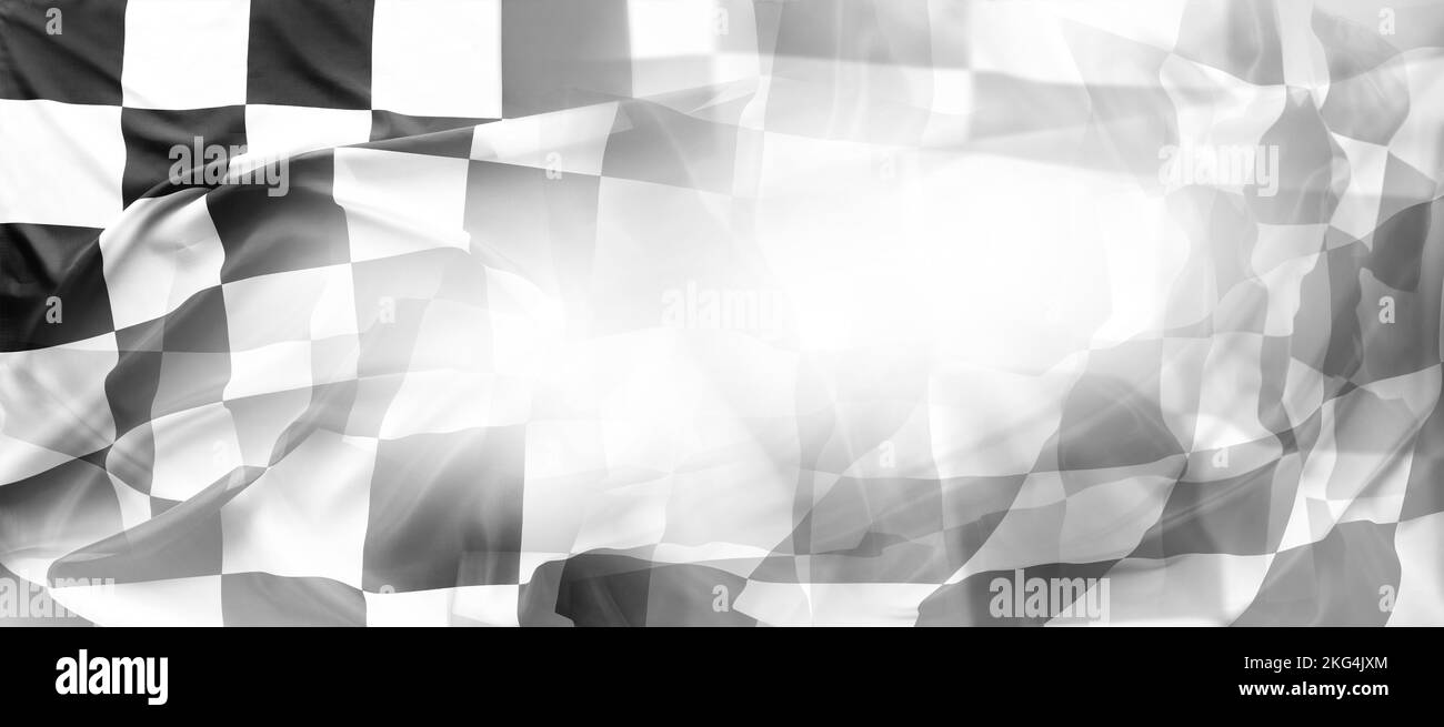 Checkered black and white racing flag Stock Photo