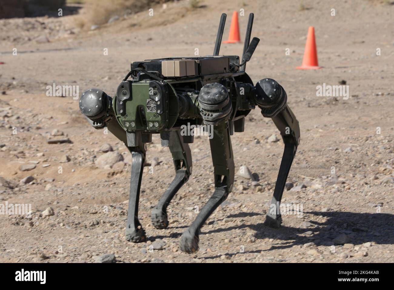 A vision 60 ghost robot scouts the surrounding area during project