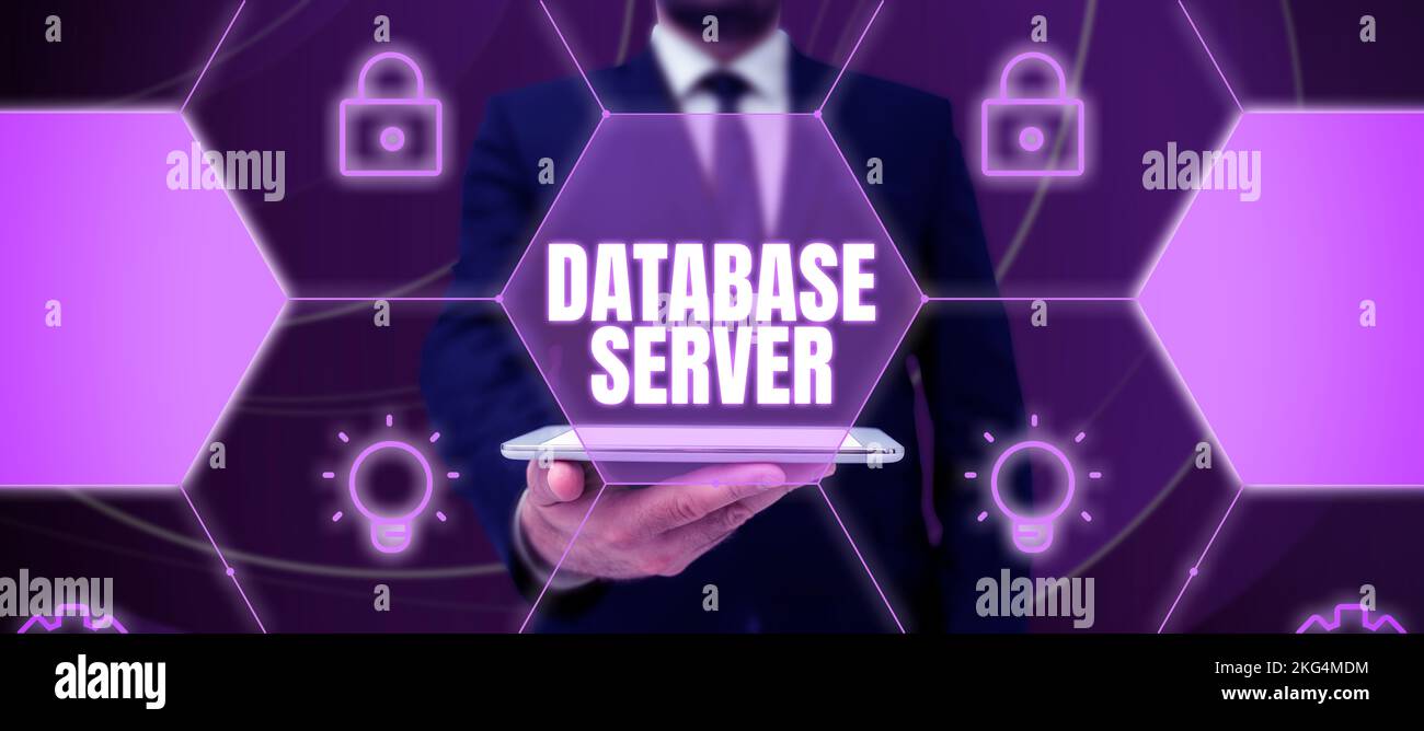 Text showing inspiration Database Server. Business approach uses a database application that provides database services Stock Photo