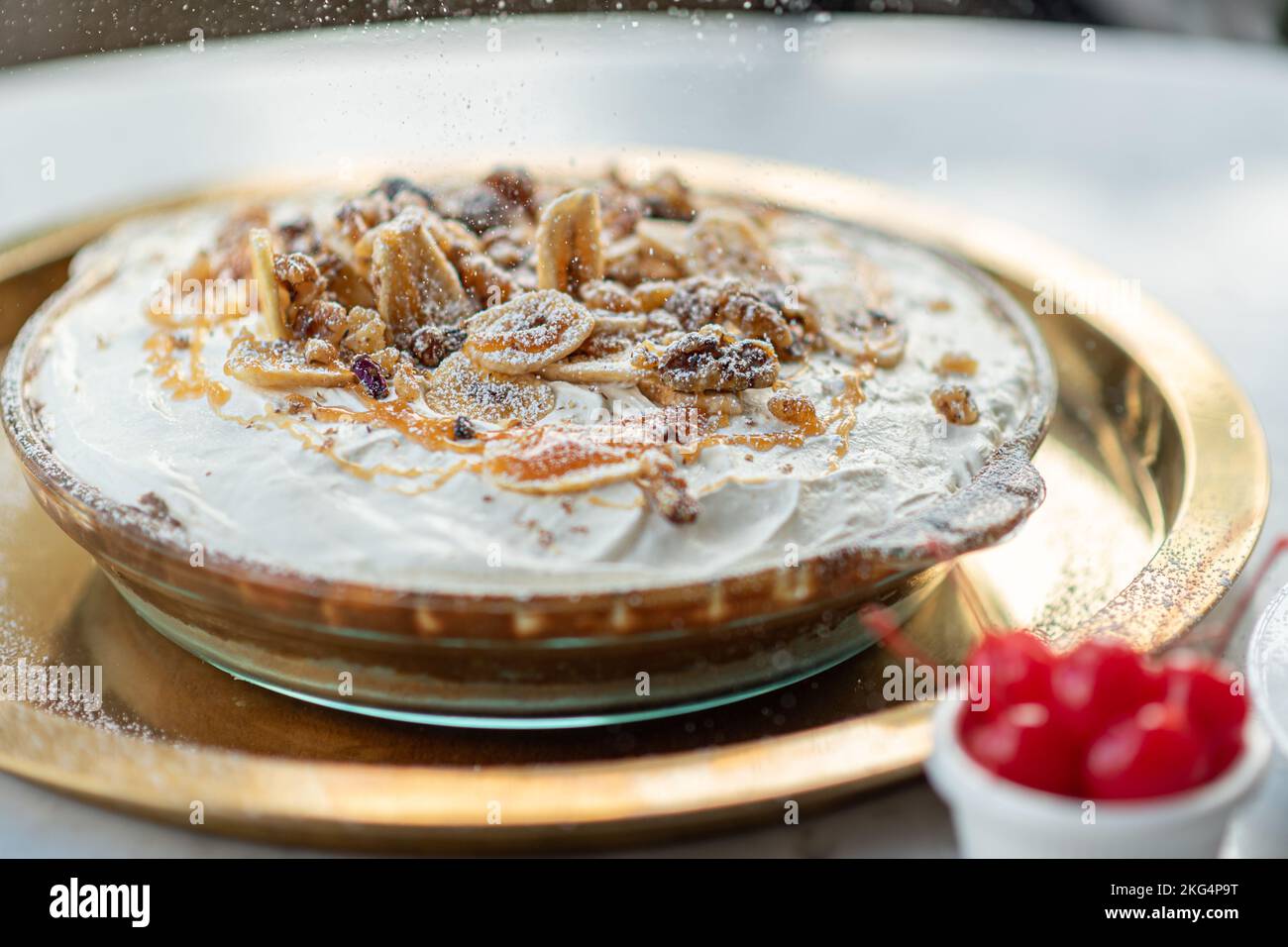 A closeup shot of a homemade gourmet creamy pie on a plate Stock Photo -  Alamy