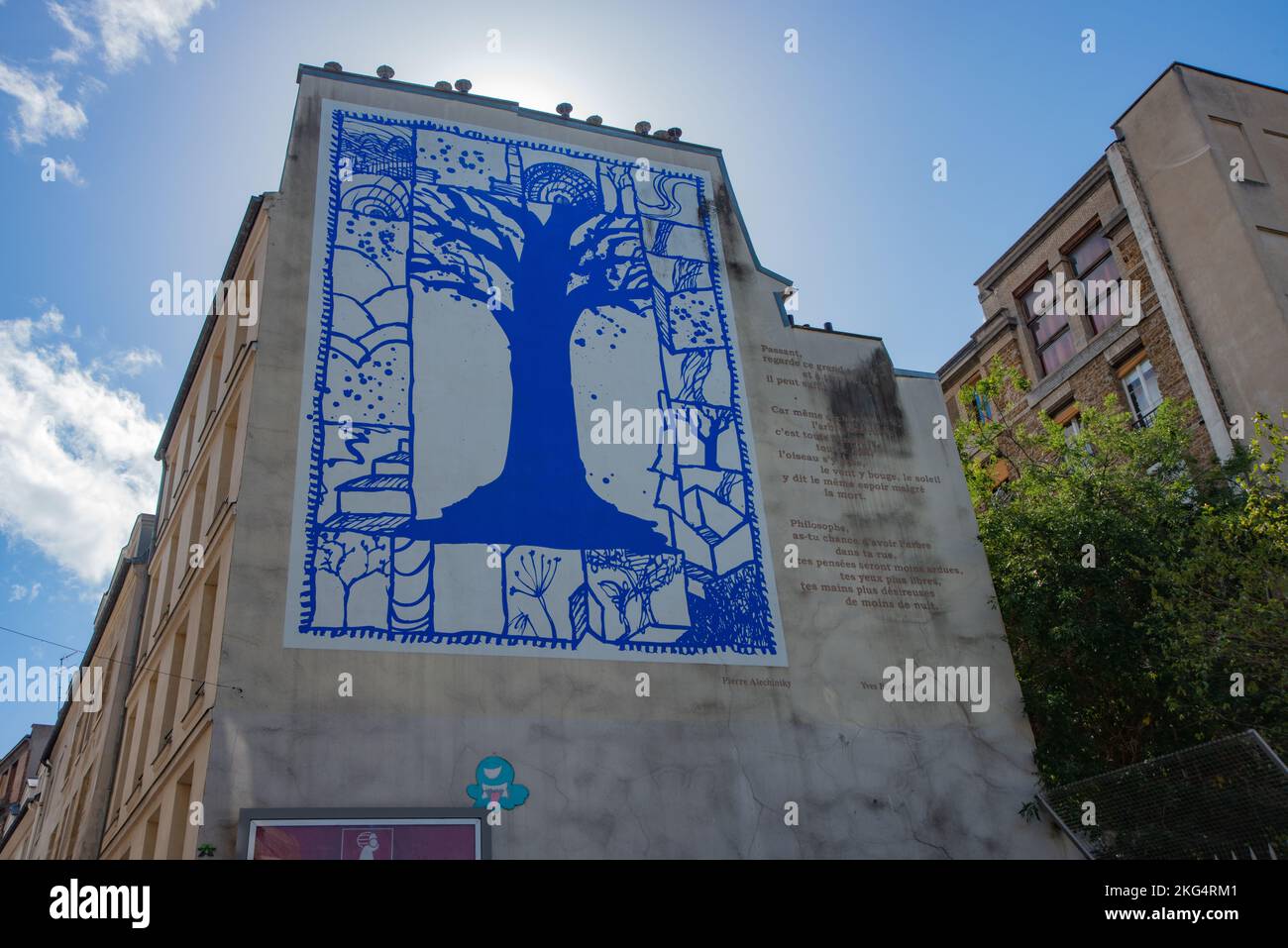 Tree mural public art in Paris, France Stock Photo Alamy
