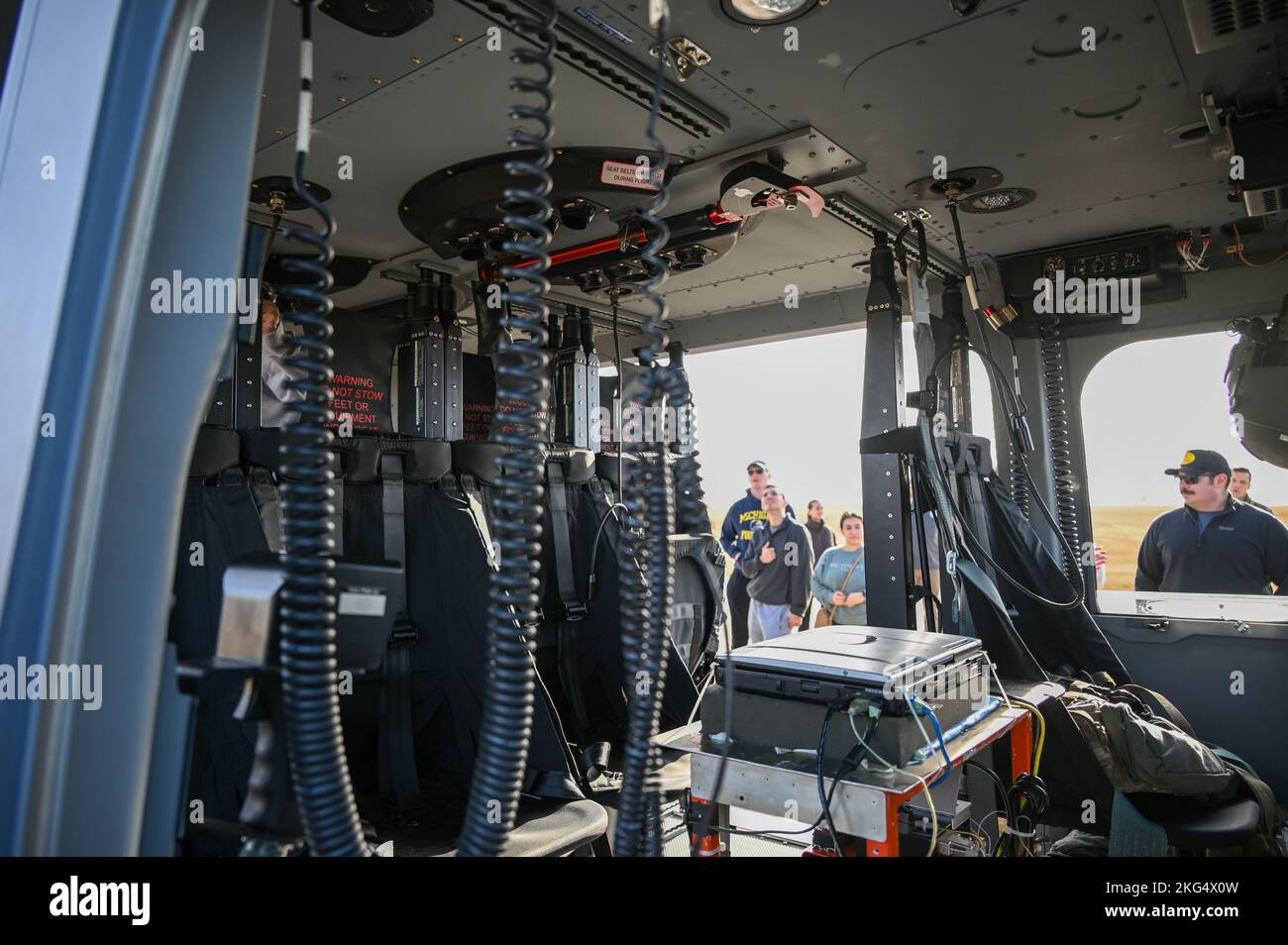 A Boeing MH139 “Greywolf” helicopter is parked for a static display at