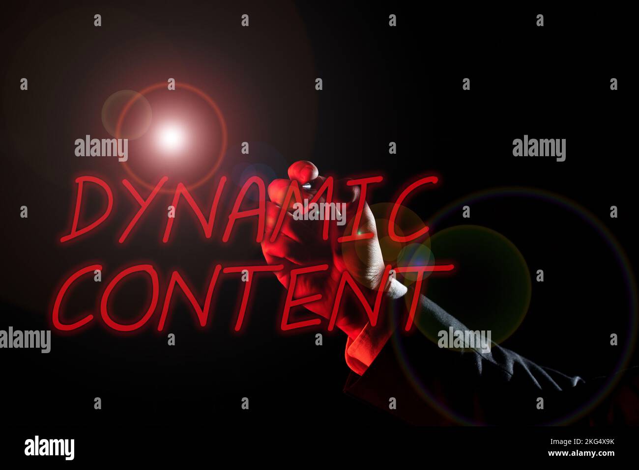 Text sign showing Dynamic Content. Internet Concept web content that ...