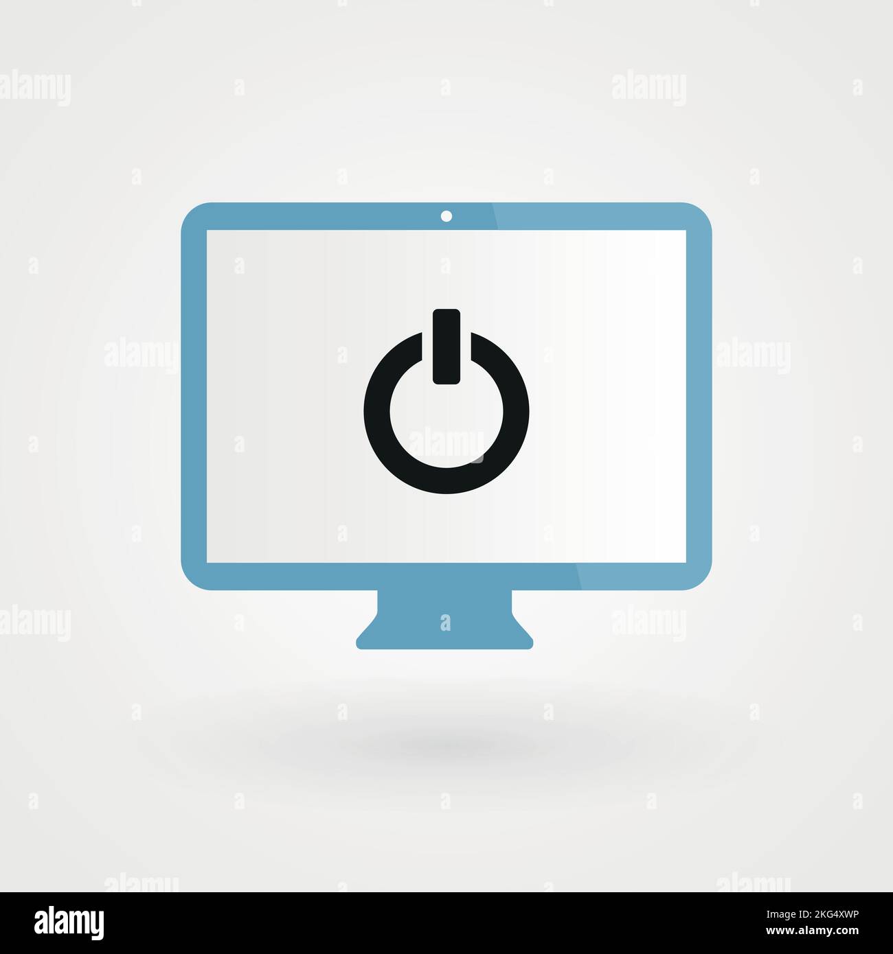 Desktop and on/off icon. Concept of energy. Vector illustration, flat ...