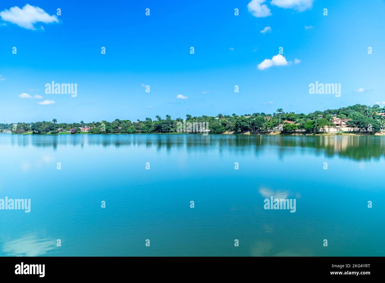 View from the river to the town of Bela Horizonte Stock Photo