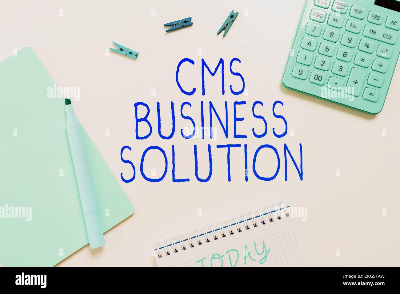 Inspiration showing sign Cms Business Solution. Business idea software application use to create and manage website Stock Photo