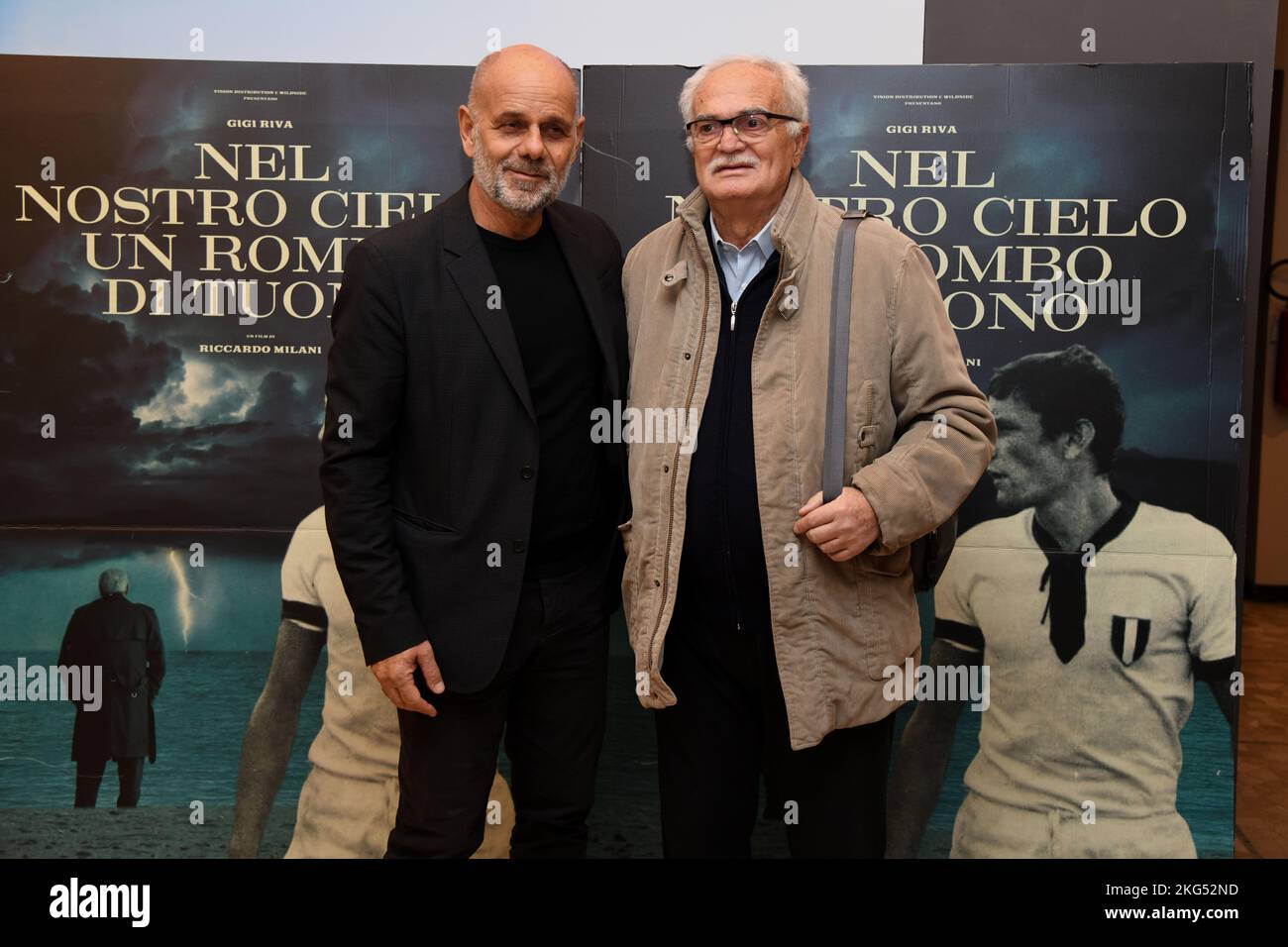 Milan, Film Preview In our sky a rumble of thunder - in the photo Riccardo Milani, Sandro Mazzola Stock Photo
