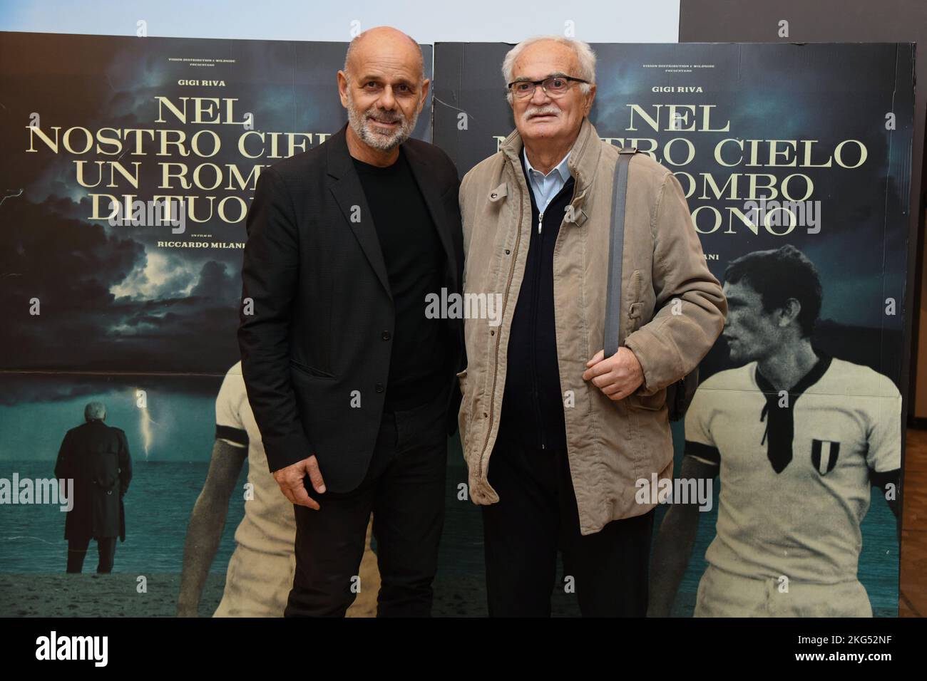 Milan, Film Preview In our sky a rumble of thunder - in the photo Riccardo Milani, Sandro Mazzola Stock Photo