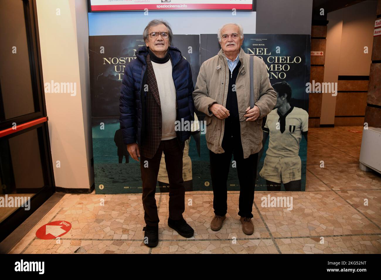 Milan, Film Preview In our sky a rumble of thunder - in the photo Sergio Gori, Sandro Mazzola Stock Photo
