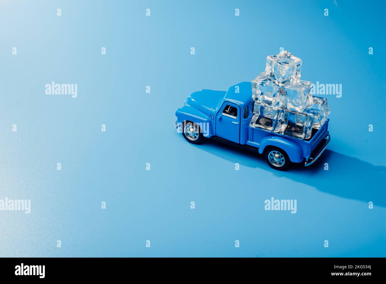 Picture of Toy car with ice. Ice for cocktails Stock Photo - Alamy