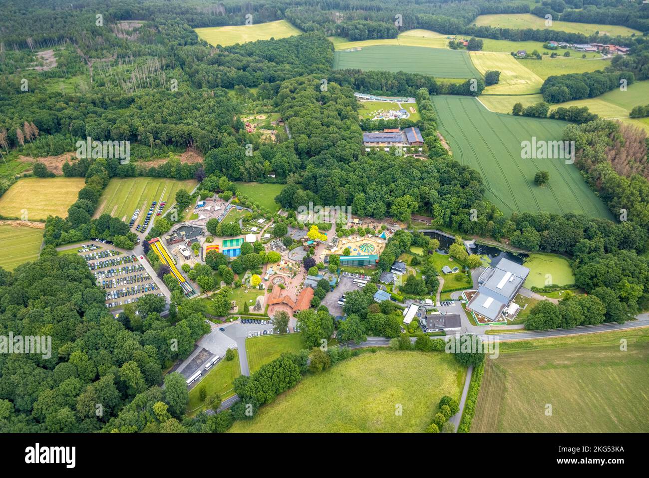Aerial view, Ketteler Hof amusement park, Lochtrup, Haltern am See, Ruhr area, North Rhine-Westphalia, Germany, DE, Europe, Recreational facility, Rec Stock Photo
