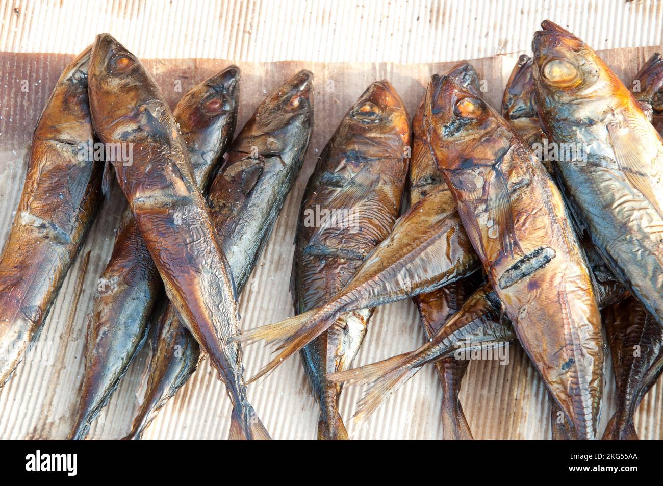 smoked fish for sale, roadside market, Azove, Couffo, Benin Stock Photo